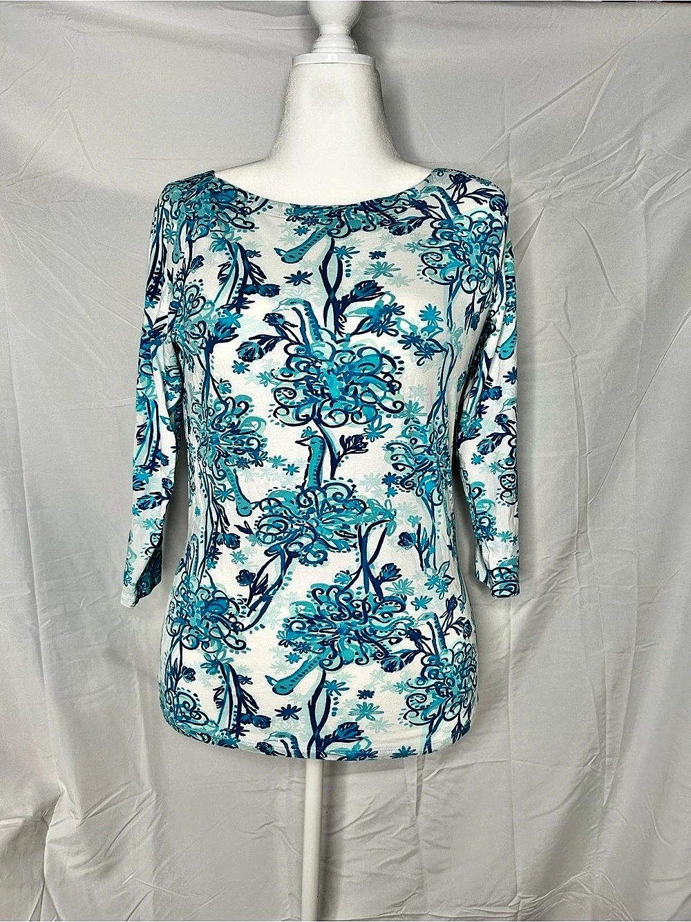 LIKE NEW Lilly Pulitzer Andie Top in Back it Up Ostrich print, Size Medium
